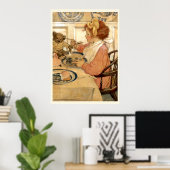 テディベアで朝食 ポスター (ホームオフィス)