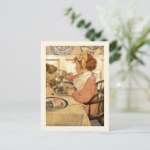 テディベアで朝食 ポストカード (スタンド正面)