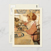 テディベアで朝食 ポストカード (正面/裏面)