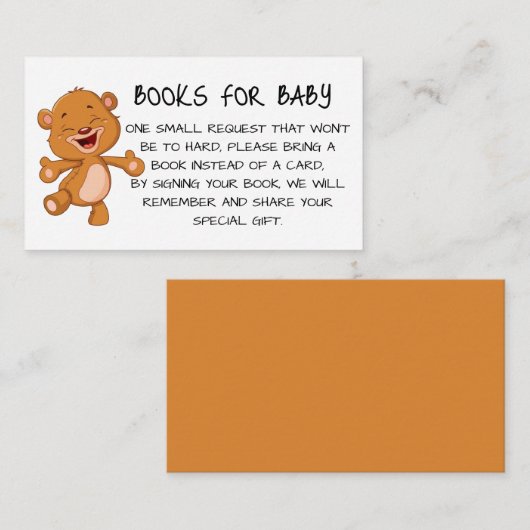 テディベアとのベビーのための本 エンクロージャーカード (正面/裏面)