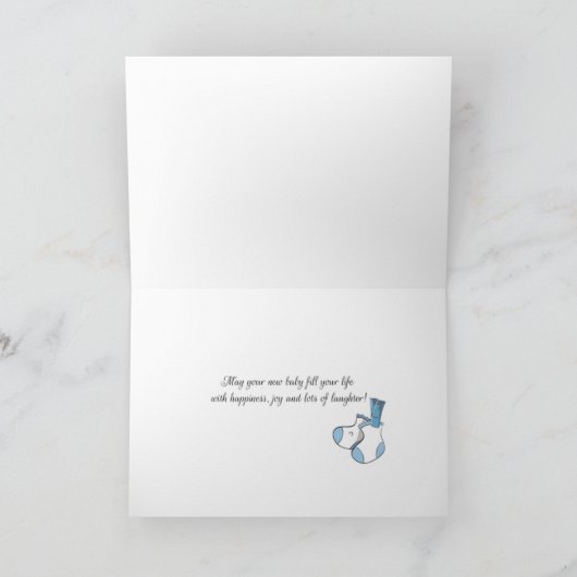 テディベアとの男の赤ちゃんおめでとう カード (内部)