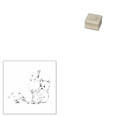 テディベアとキウイ食べ物バードのアイスクリーム ラバースタンプ (押印)