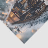 テディベアとクリスマストレインの風景 薄葉紙 (詳細)