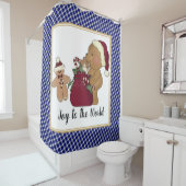 テディベアとジンジャーブレッドマンクッキー シャワーカーテン (インサイチュ)