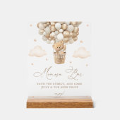 テディベアとニュートラルバルーンMimosaバー アクリルサイン (正面)