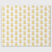 テディベアとハチミツ　男女兼用ベビーシャワー ラッピングペーパー (フラット)