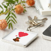 テディベアとハートバルーン キーホルダー (側面)