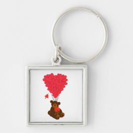 テディベアとハートバルーン キーホルダー