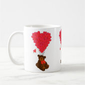 テディベアとハートバルーン コーヒーマグカップ (左)