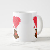 テディベアとハートバルーン ジャンボコーヒーマグカップ (正面右)