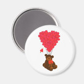 テディベアとハートバルーン マグネット (正面/裏面)