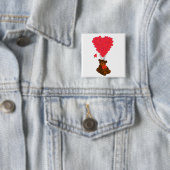 テディベアとハートバルーン 缶バッジ (インサイチュ)