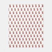 テディベアとハート フリースブランケット (正面)