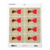 テディベアとハート ラベル (フルシート)