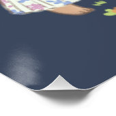 テディベアとバニーアンダーザスターズイラストレーション ポスター (コーナー)