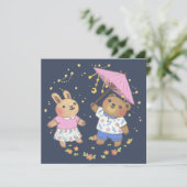 テディベアとバニーアンダーザスターズイラストレーション 招待状 (スタンド正面)