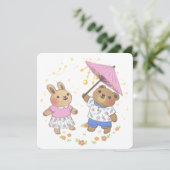 テディベアとバニーアンダーザスターズイラストレーション 招待状 (スタンド正面)