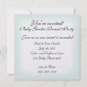 テディベアとバルーン性別によるパーティー招待の表示 招待状 (裏面)