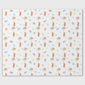 テディベアとバルーン ラッピングペーパー (フラット)