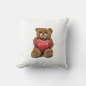 テディベアとパーソナライズされたハート クッション (正面)