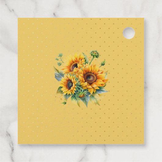 テディベアとヒマワリ赤ちゃんシャワー フェイバータグ (裏面)