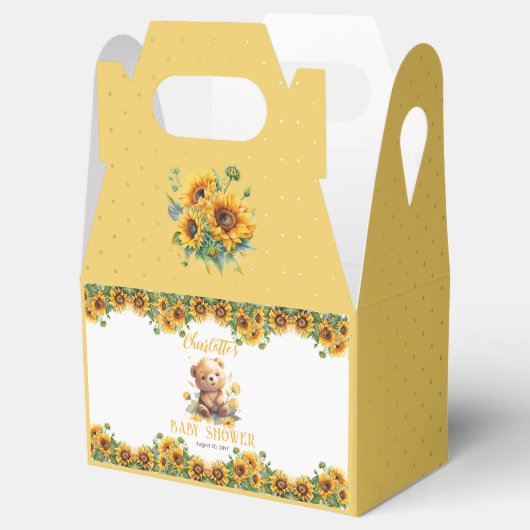 テディベアとヒマワリ赤ちゃんシャワー フェイバーボックス (オープン)