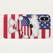テディベアとビッグ米国国旗のハート Case-Mate iPhoneケース (裏面(横))