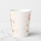 テディベアとピンクバルーン赤ちゃんシャワー 紙コップ (左)