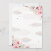 テディベアとフローラホットエアバルーンキッド誕生日 招待状 (裏面)