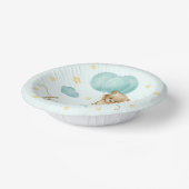 テディベアとブルーバルーン赤ちゃんシャワー ペーパーボウル (傾斜あり)