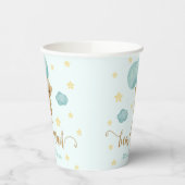 テディベアとブルーバルーン赤ちゃんシャワー 紙コップ (左)