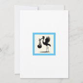 テディベアとベビーブロックボーイベビーシャワー 招待状 (裏面)