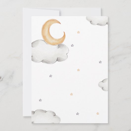 テディベアとボーホレインボーベビーシャワー 招待状 (裏面)