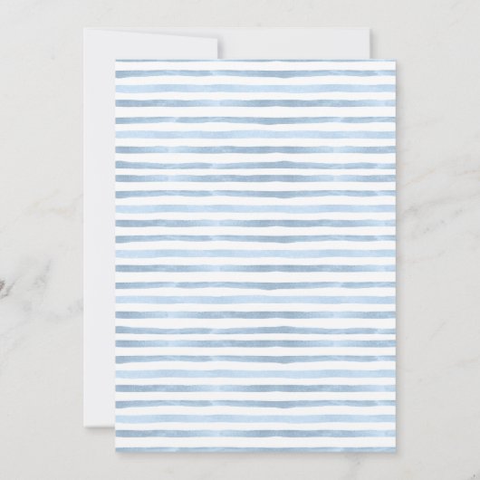 テディベアとユーカリプタスバルーンベイビーシャワー 招待状 (裏面)