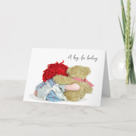 テディベアとラグドールがもうすぐ元気になる カード