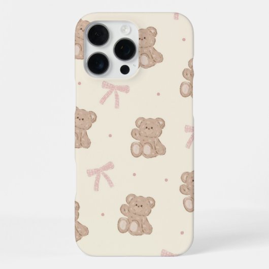 テディベアとリボン iPhoneケース (裏面)