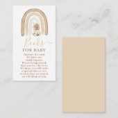 テディベアとレインボーブック男の赤ちゃんカード エンクロージャーカード (正面/裏面)