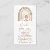 テディベアとレインボーブック男の赤ちゃんカード エンクロージャーカード (正面)