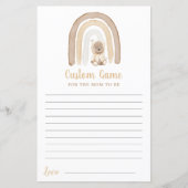 テディベアとレインボーベビーシャワーカスタムゲーム (正面)