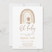 テディベアとレインボーベビーシャワー招待状 招待状 (正面)