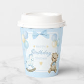 テディベアとロッキングホース 紙コップ (正面)