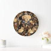 テディベアと大きな葉山 ラージ壁時計 (ホーム)