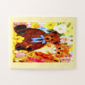 テディベアと猫 ジグソーパズル (横)