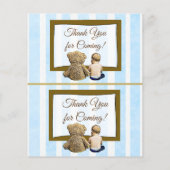 テディベアと男の赤ちゃんベビーシャワーおむつラッフル チラシ (裏面)