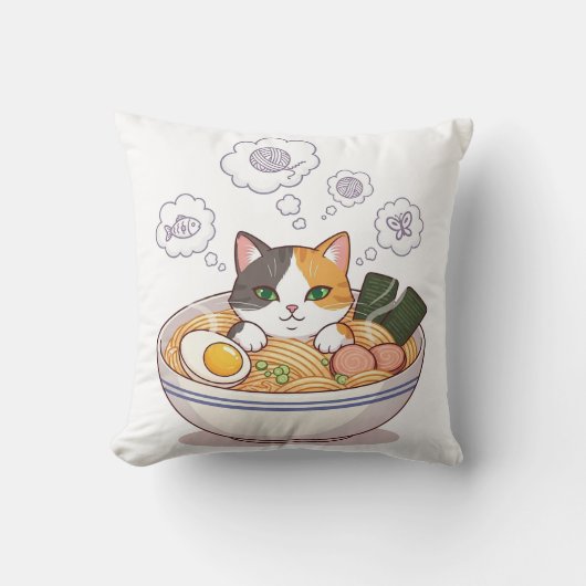 テディベアと眠る月 – 就寝時パステル カートゥーン クッション (正面)