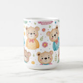 テディベアと花 コーヒーマグカップ (中央)
