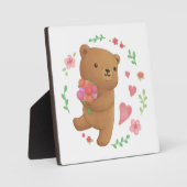 テディベアと花 フォトプラーク (正面)