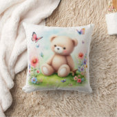 テディベアと蝶 クッション (ブランケット)