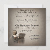 テディベアと赤ちゃんのベビーシャワー招待状 招待状 (裏面)