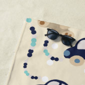 テディベアと車の男の赤ちゃんパターン ビーチタオル (インサイチュ)